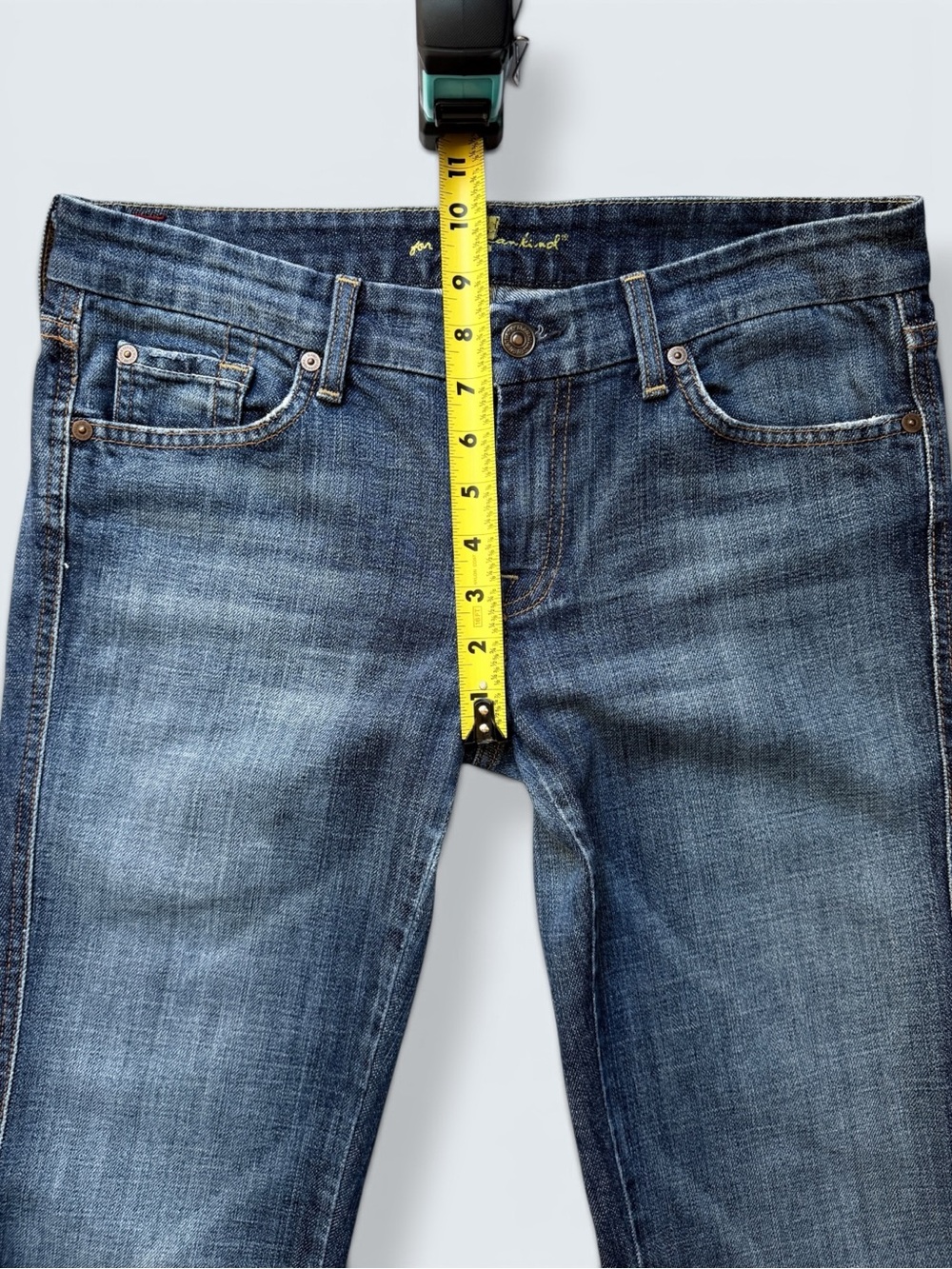 7 For All Mankind Vintage A Pocket Flare Jeans Size 30 Y2K - Picture 8 of 14